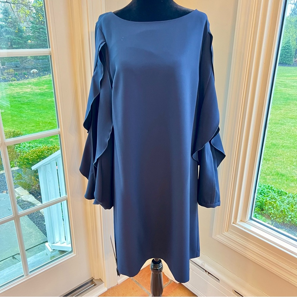 Vince Camuto Navy Blue open sleeve dress Size 14 NWT smoke-free & pet-free home